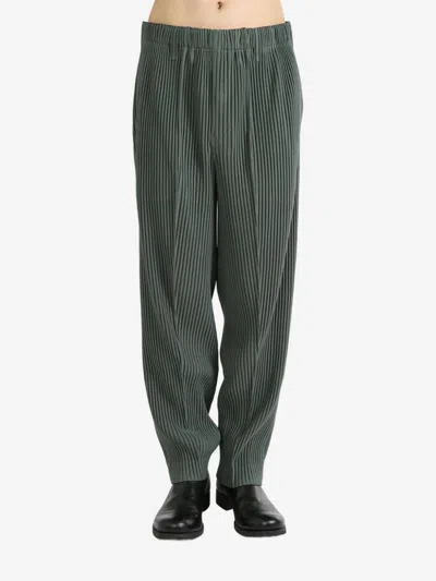 Issey Miyake Ribbed Trousers In Green