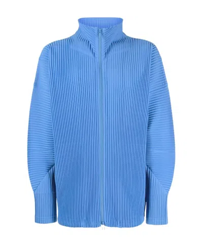 Issey Miyake Right-collar Casual Jacket In Blue