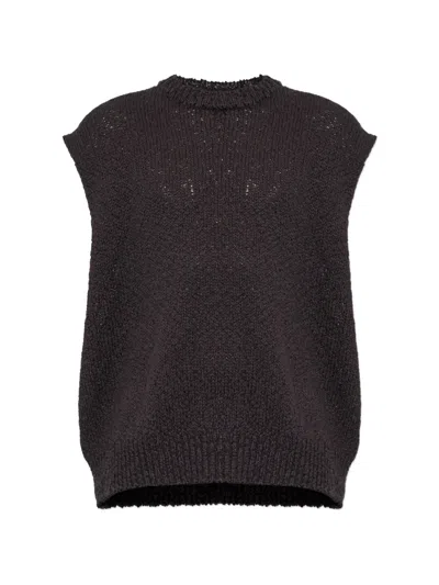 Issey Miyake Risotto Sleeveless Sweater In Brown