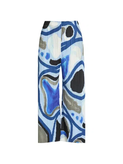 Issey Miyake Roll Abstract-print Cropped Trousers In Multi