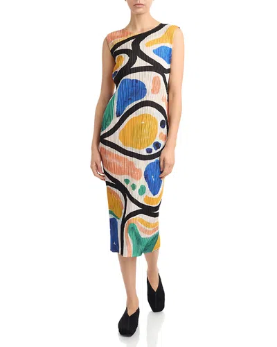 Issey Miyake Roll Midi Dress In Multi