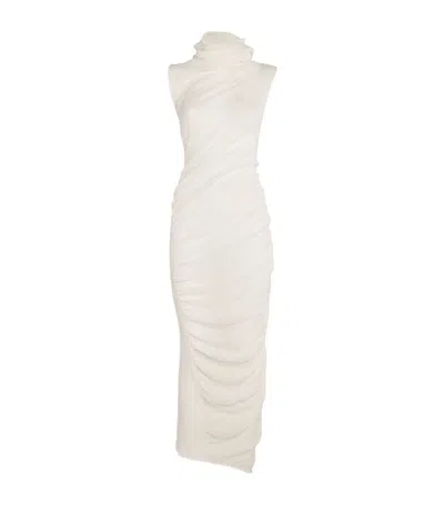 Issey Miyake Off-white Twisted Maxi Dress In 02 Off White