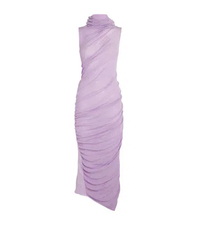 Issey Miyake Purple Twisted Maxi Dress In 81 Purple Lilac