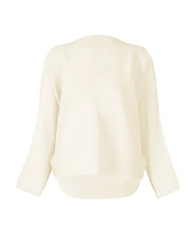 Issey Miyake Round-collar And Long-sleeved Blouse In White