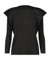 Issey Miyake Womens Black September Long-sleeve Knitted Top In Black