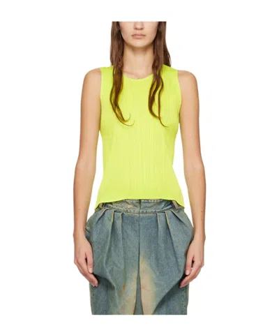 Issey Miyake Round-neck Pleated Vest In Multicolor