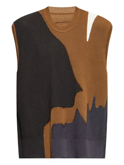Issey Miyake Round Neckline Vest In Multi