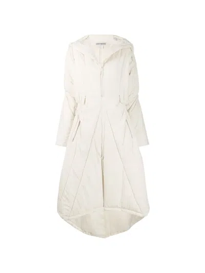 Pre-owned Issey Miyake Ruched Hooded Coat In White