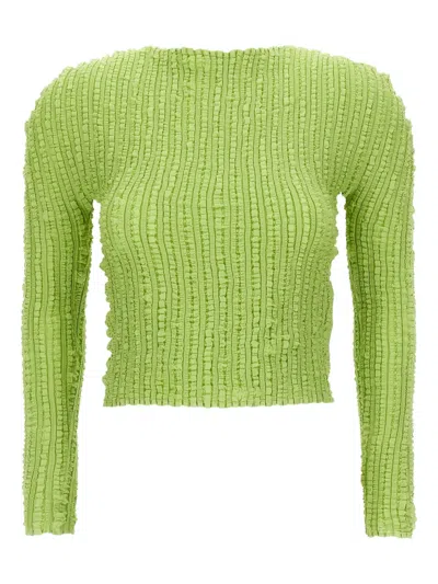 ISSEY MIYAKE RUCHED LONG-SLEEVE TOP