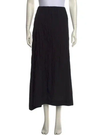 Pre-owned Issey Miyake Ruffle Embellishment Midi Length Skirt In Black