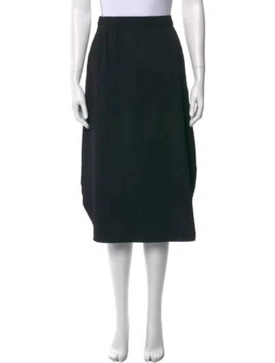 Pre-owned Issey Miyake Ruffle Embellishment Midi Length Skirt In Black