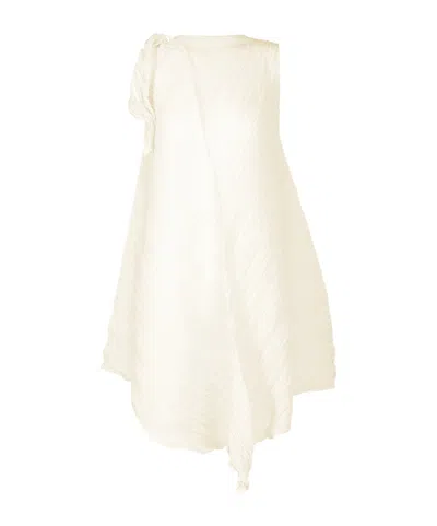 Issey Miyake Ruffled Twist Mini Dress In Neutral