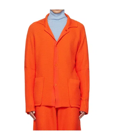 ISSEY MIYAKE RUSTIC CHUNKY-KNIT CARDIGAN