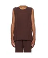 Issey Miyake Rustic Knit Vest In Red