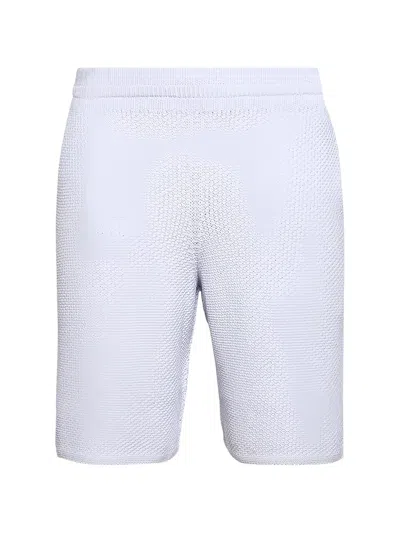 Issey Miyake Rustic Knitted Shorts In Blue