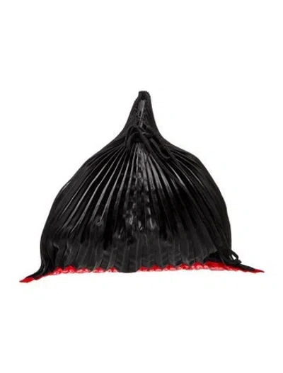 Pre-owned Issey Miyake Satin Evening Bag In Black