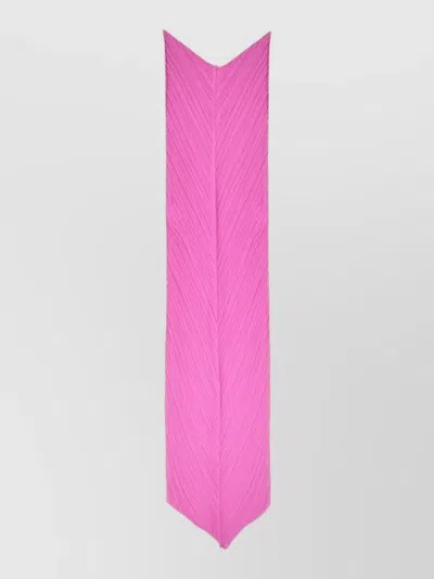 Issey Miyake Scarf Pleated Design And V Hem In Pink