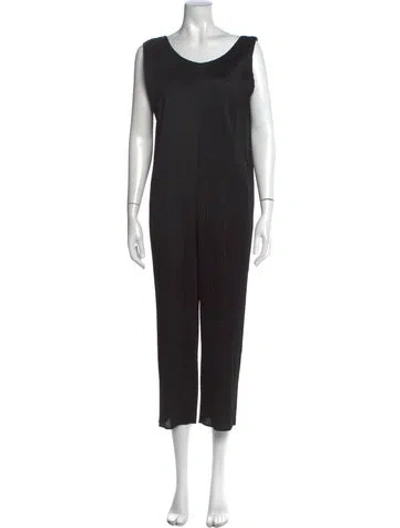 Pre-owned Issey Miyake Scoop Neck Jumpsuit In Black