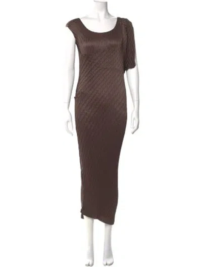 Pre-owned Issey Miyake Scoop Neck Jumpsuit In Brown