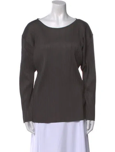 Pre-owned Issey Miyake Scoop Neck Long Sleeve Sweatshirt In Gray