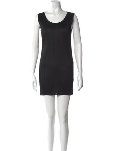 Pre-owned Issey Miyake Scoop Neck Mini Dress In Black