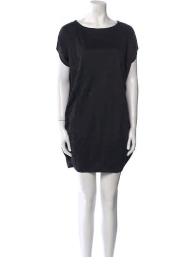 Pre-owned Issey Miyake Scoop Neck Mini Dress In Black