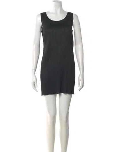 Pre-owned Issey Miyake Scoop Neck Mini Dress In Black