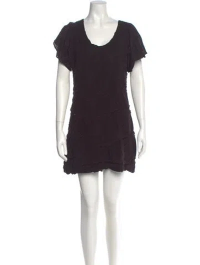 Pre-owned Issey Miyake Scoop Neck Mini Dress In Purple