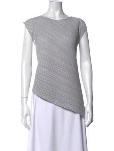 Pre-owned Issey Miyake Scoop Neck Short Sleeve Top In Purple