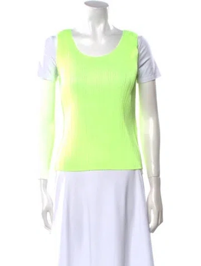 Pre-owned Issey Miyake Scoop Neck Short Sleeve T-shirt W/ Tags In Green