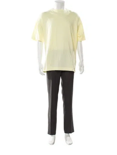 Pre-owned Issey Miyake Scoop Neck Short Sleeve T-shirt In Yellow