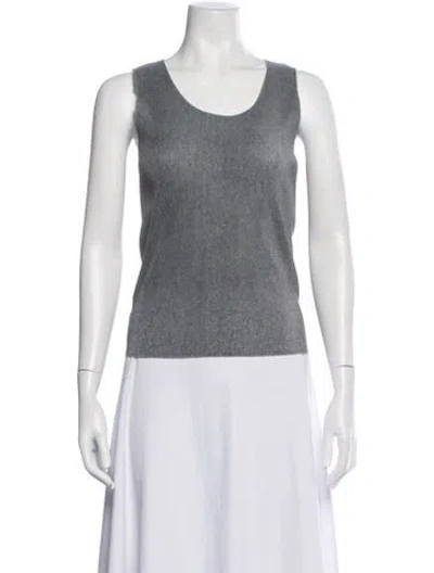 Pre-owned Issey Miyake Scoop Neck Sleeveless Top In Black