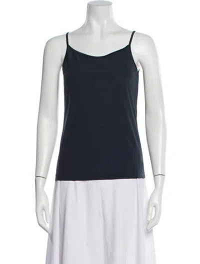 Pre-owned Issey Miyake Scoop Neck Sleeveless Top In Blue