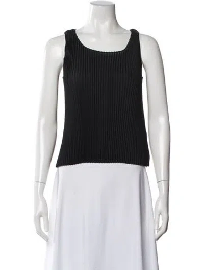 Pre-owned Issey Miyake Scoop Neck Sleeveless Top In Blue