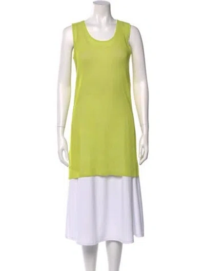 Pre-owned Issey Miyake Scoop Neck Sleeveless Top In Green