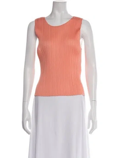 Pre-owned Issey Miyake Scoop Neck Sleeveless Top In Pink