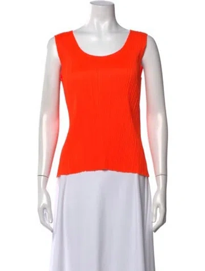 Pre-owned Issey Miyake Scoop Neck Sleeveless Top In Pink