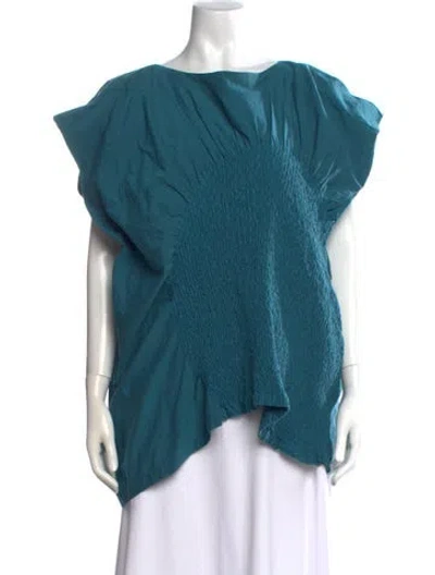 Pre-owned Issey Miyake Scoop Neck Sleeveless Top W/ Tags In Blue