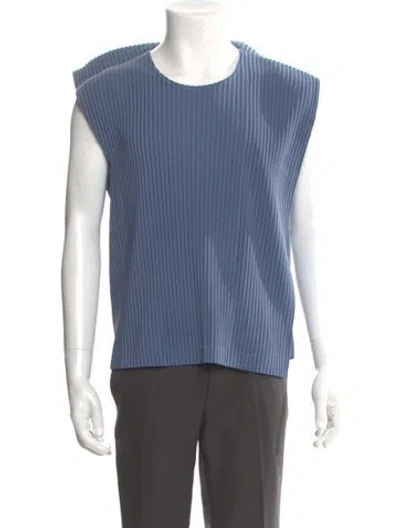 Pre-owned Issey Miyake Scoop Neck Sleeveless T-shirt In Blue