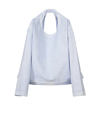 Issey Miyake Sculptural Sweatshirt Tote Bag In Blue