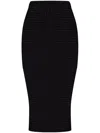 Issey Miyake Seersucker Midi Pencil Skirt In Black