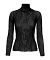 Issey Miyake Semi-sheer Pleated T-shirt In Black