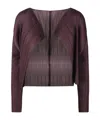 Issey Miyake Pleats Please Pleated Cardigan In Black