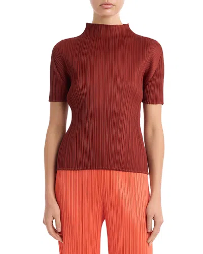 Issey Miyake September Top In Burgundy