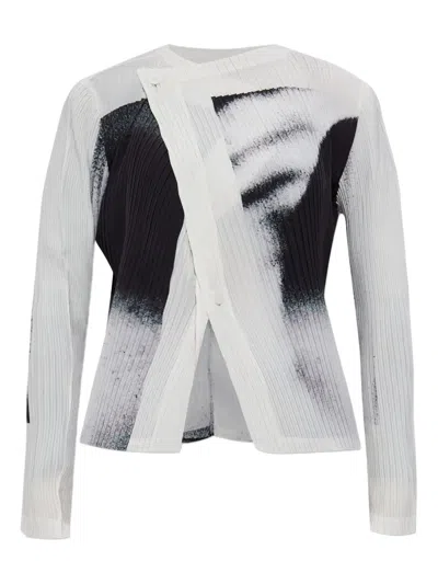 Issey Miyake Shadow Study Pleated Graphic-print Jacket