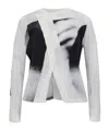 Issey Miyake Shadow Study Pleated Graphic-print Jacket In Gray
