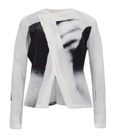 ISSEY MIYAKE SHADOW STUDY PLEATED GRAPHIC-PRINT JACKET