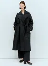 Issey Miyake Shaped Membrane Belted Maxi Coat In Black