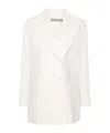 Issey Miyake Shaped Membrane Double-breasted Blazer In White