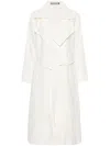 Issey Miyake Shaped Membrane Linen Trenh Coat In White